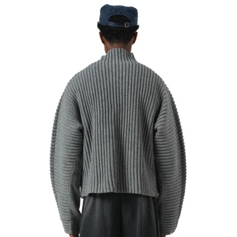 Seventh Globe Rib Knit Cardigan Grijs