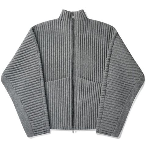 Seventh Globe Rib Knit Cardigan Grijs