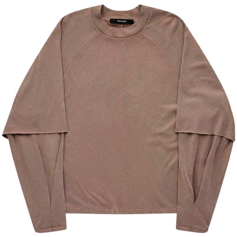 Seventh Raglan Layered Longsleeve T-shirt Bruin