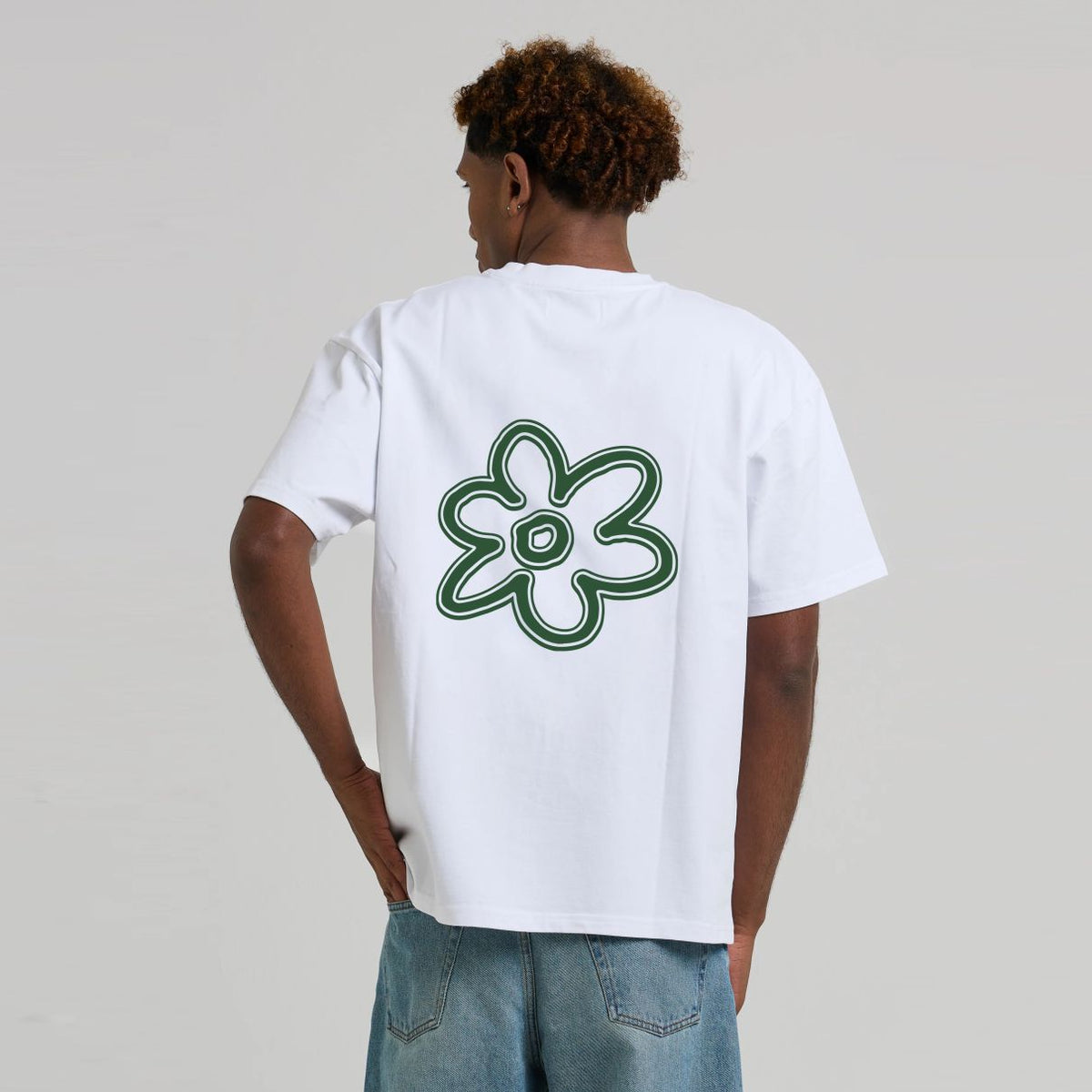 Arbor Antwerp Line Flower T-shirt Wit