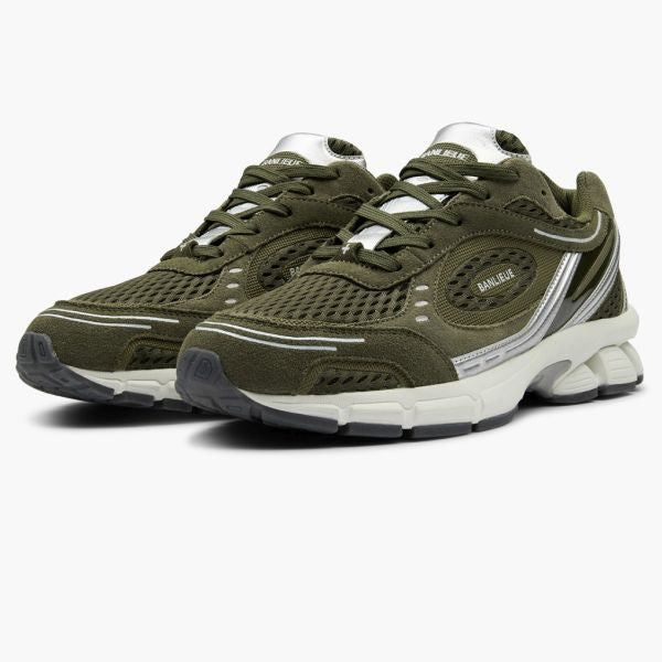 Banlieue The Runner + Suede Sneaker Donker Groen