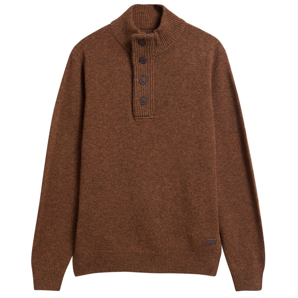 Barbour Essential Patch Half Zip Sweater Bruin