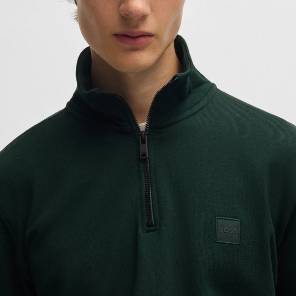 Boss Zetrust Half Zip Sweater Donker Groen