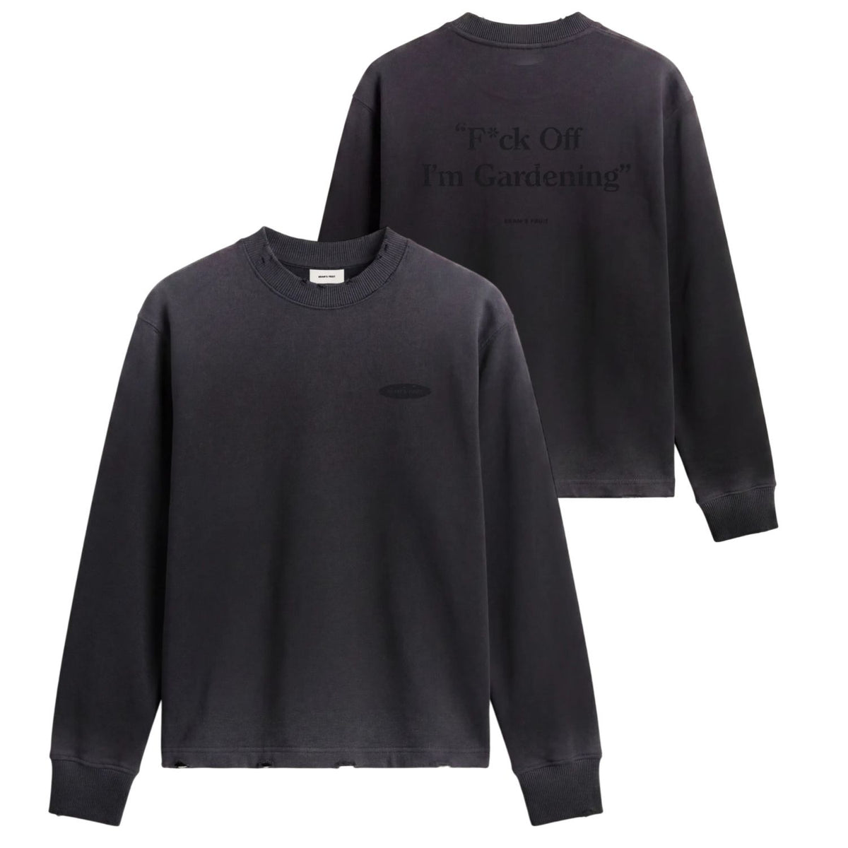 Bram's Fruit Gardening Distressed Longsleeve T-shirt Zwart