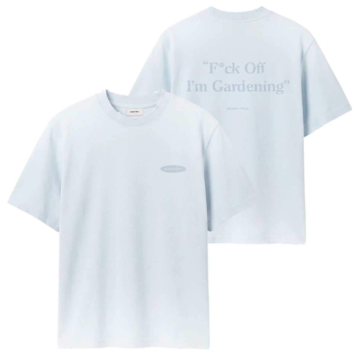 Bram's Fruit Gardening Distressed T-shirt Licht Blauw
