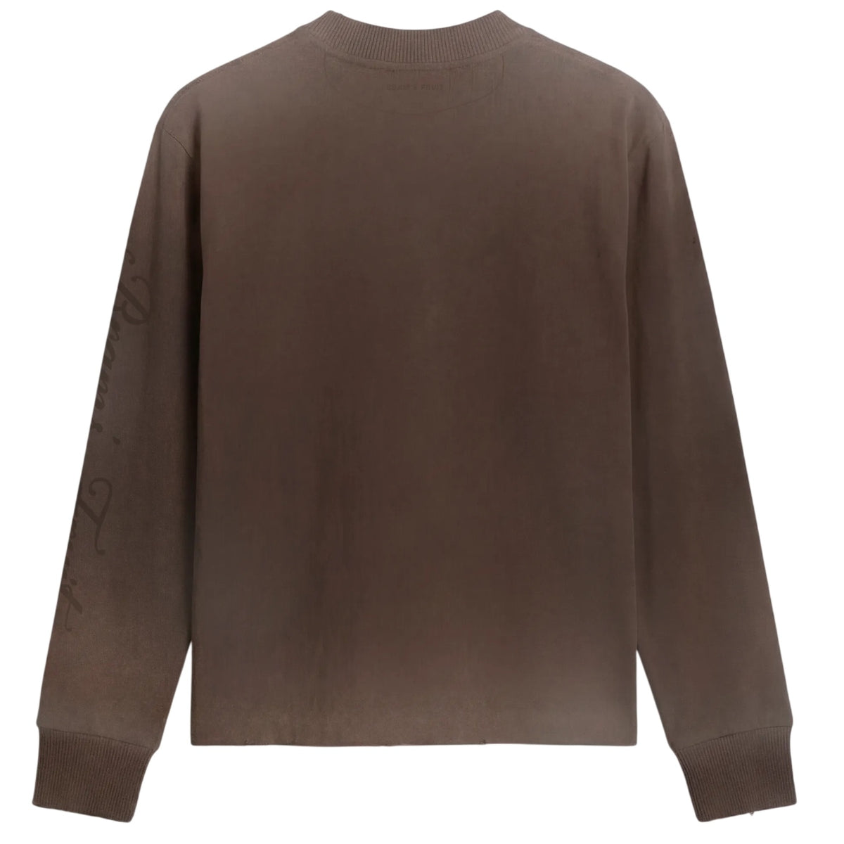 Bram’s Fruit Distressed Script Logo Longsleeve T-shirt Bruin