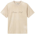 Bram’s Fruit Distressed Script Logo T-shirt Beige