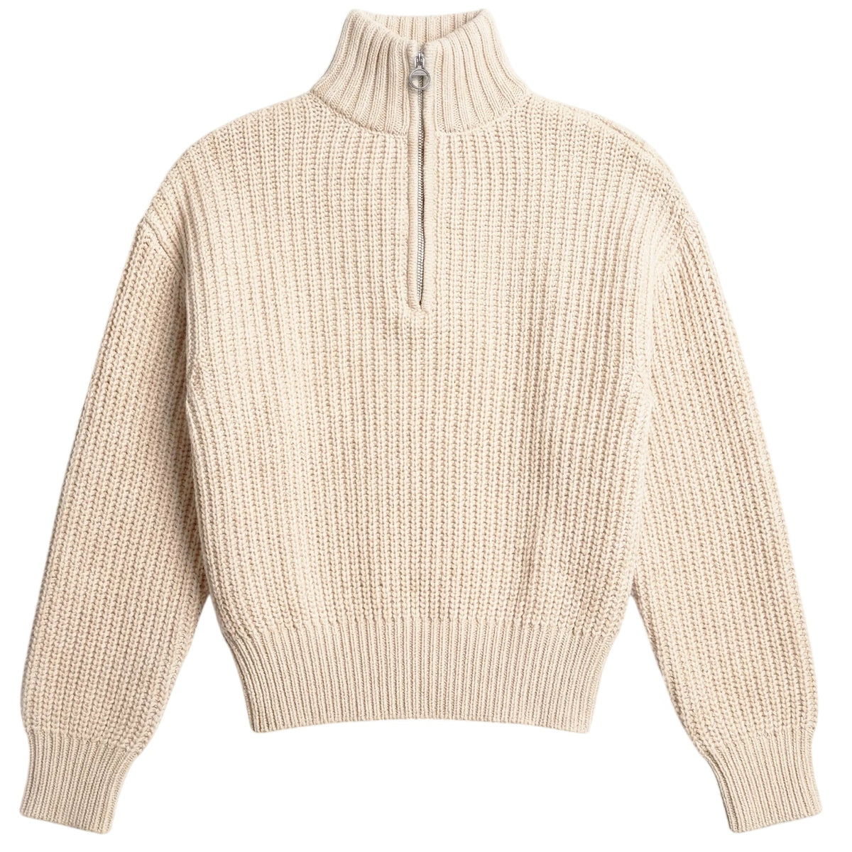 Bram’s Fruit Fisherman Knitted Quarter Zip Sweater Beige