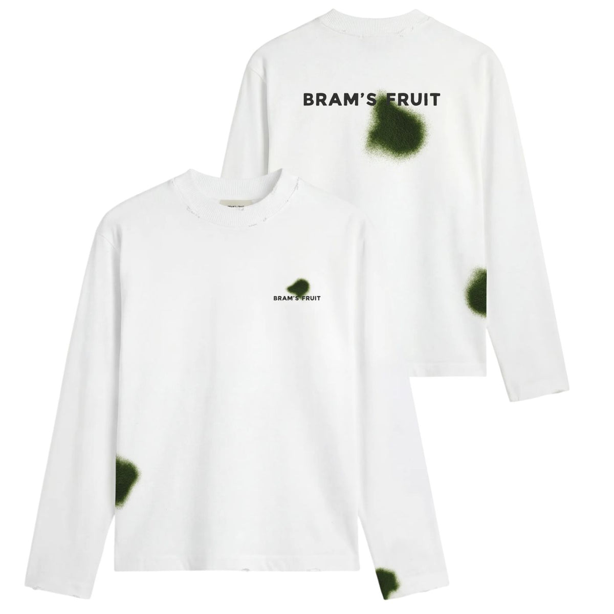 Bram’s Fruit Grass Stain Longsleeve T-shirt Wit