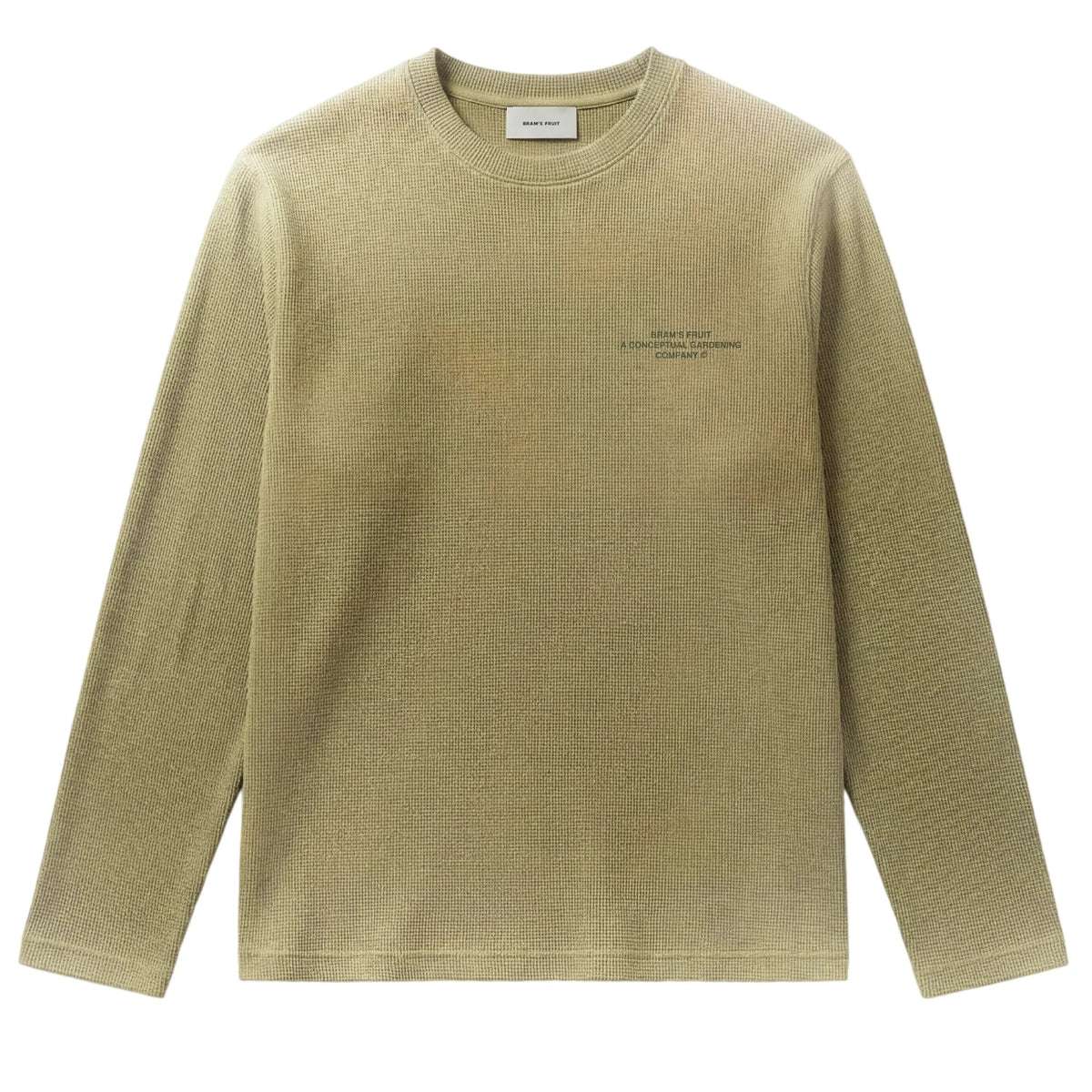 Bram’s Fruit Stamp Waffle Longsleeve T-shirt Donker Groen