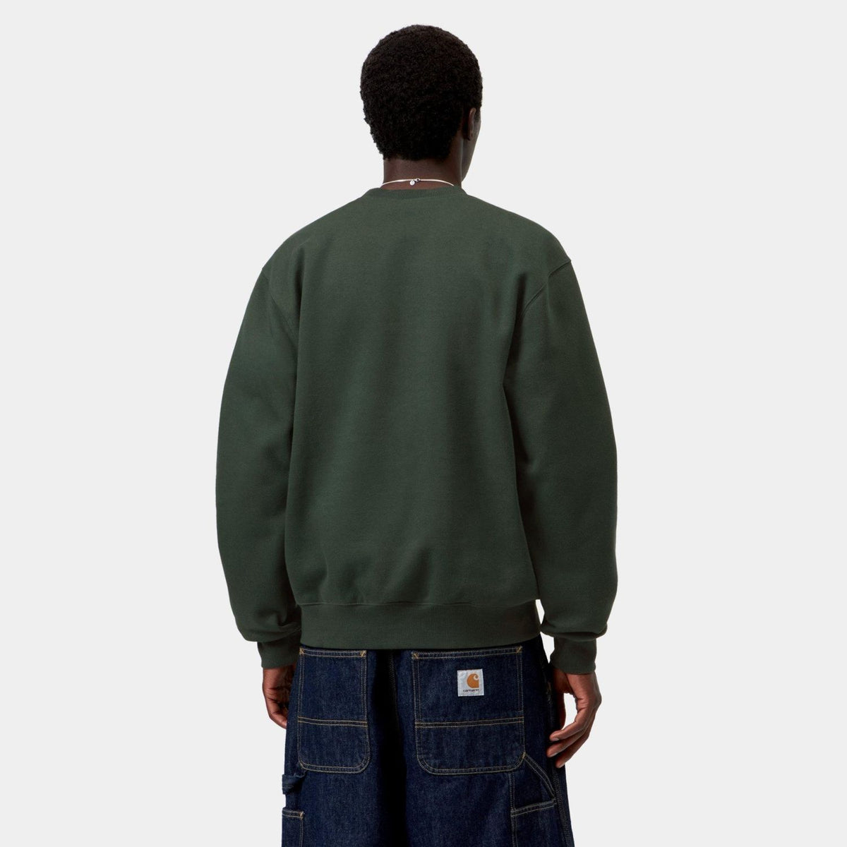 Carhartt WIP Logo Sweater Donker Groen