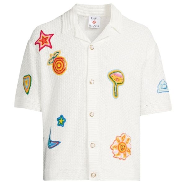 Casablanca Crochet Motif Overhemd Wit