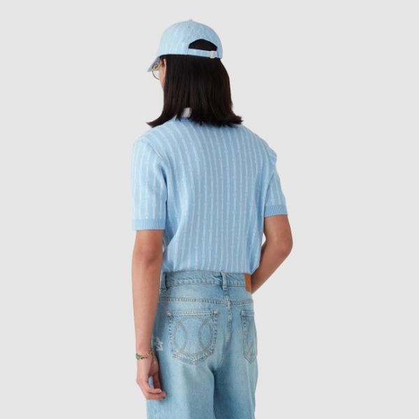 Casablanca Monogram Polo Licht Blauw