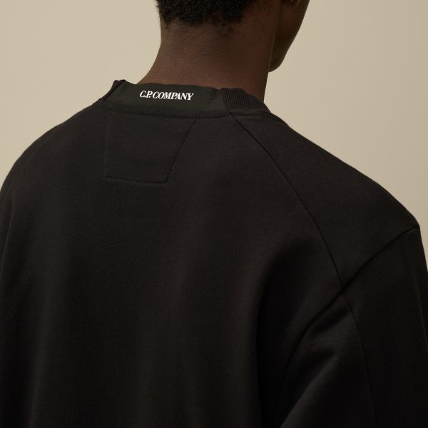 CP Company Diagonal Raised Fleece Lens Sweater Zwart