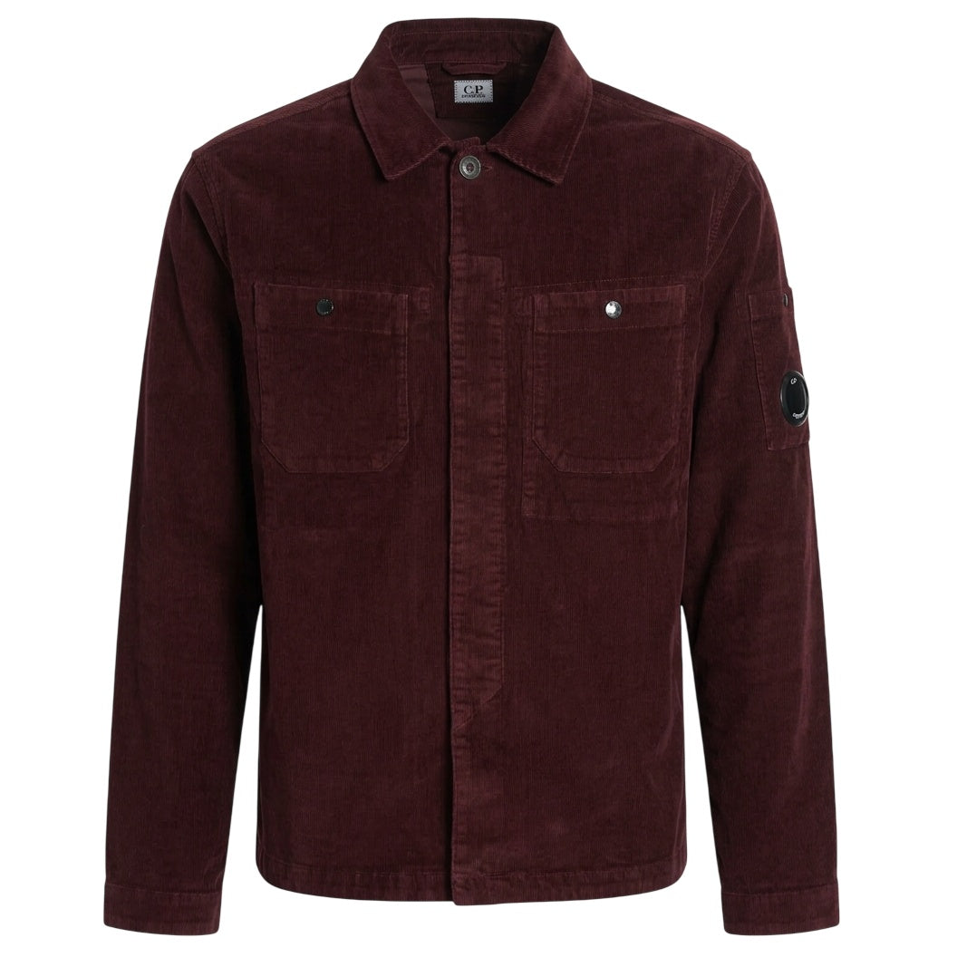 CP Company Corduroy Button Lens Overshirt Rood