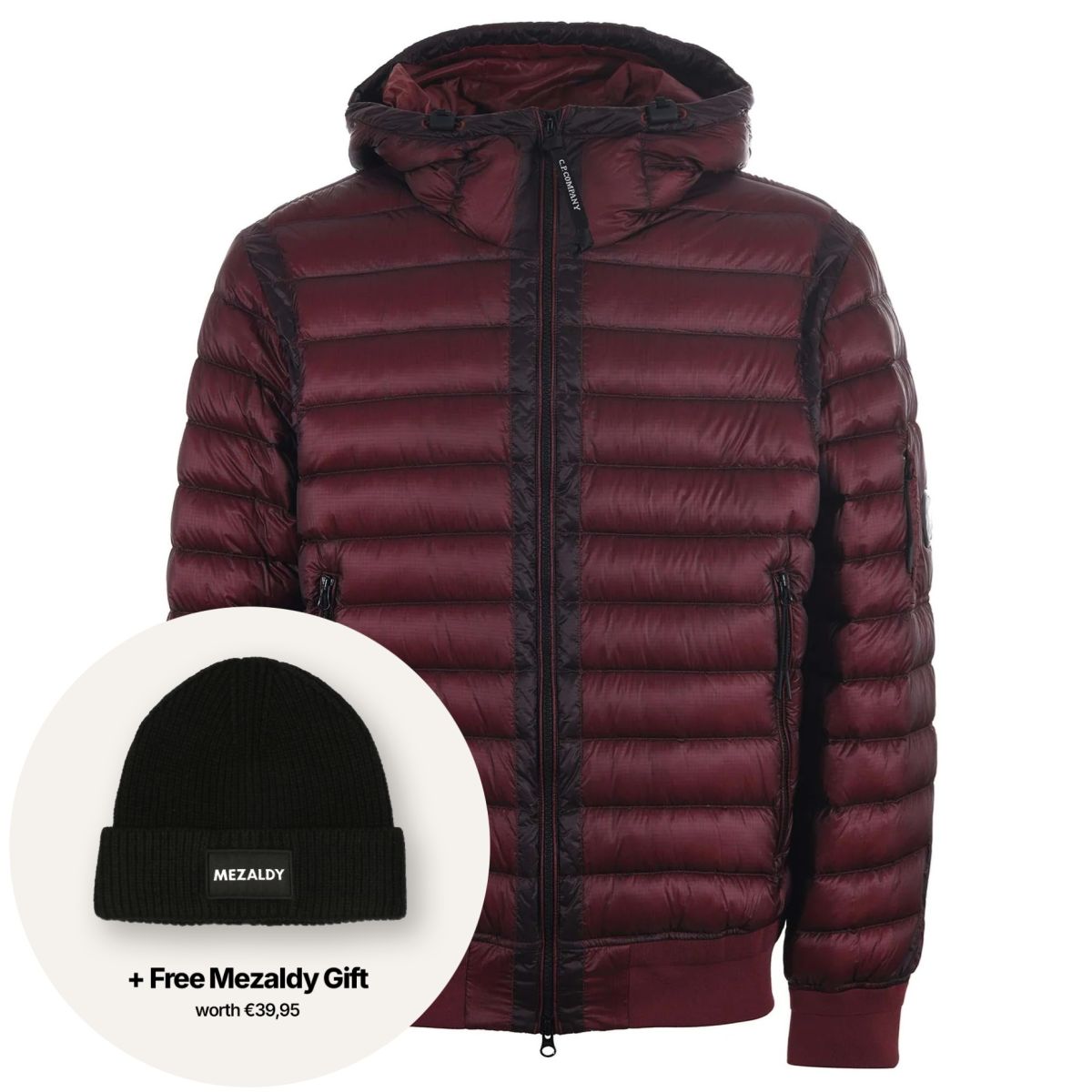 CP Company D.D. Shell Hooded Lens Down Puffer Rood