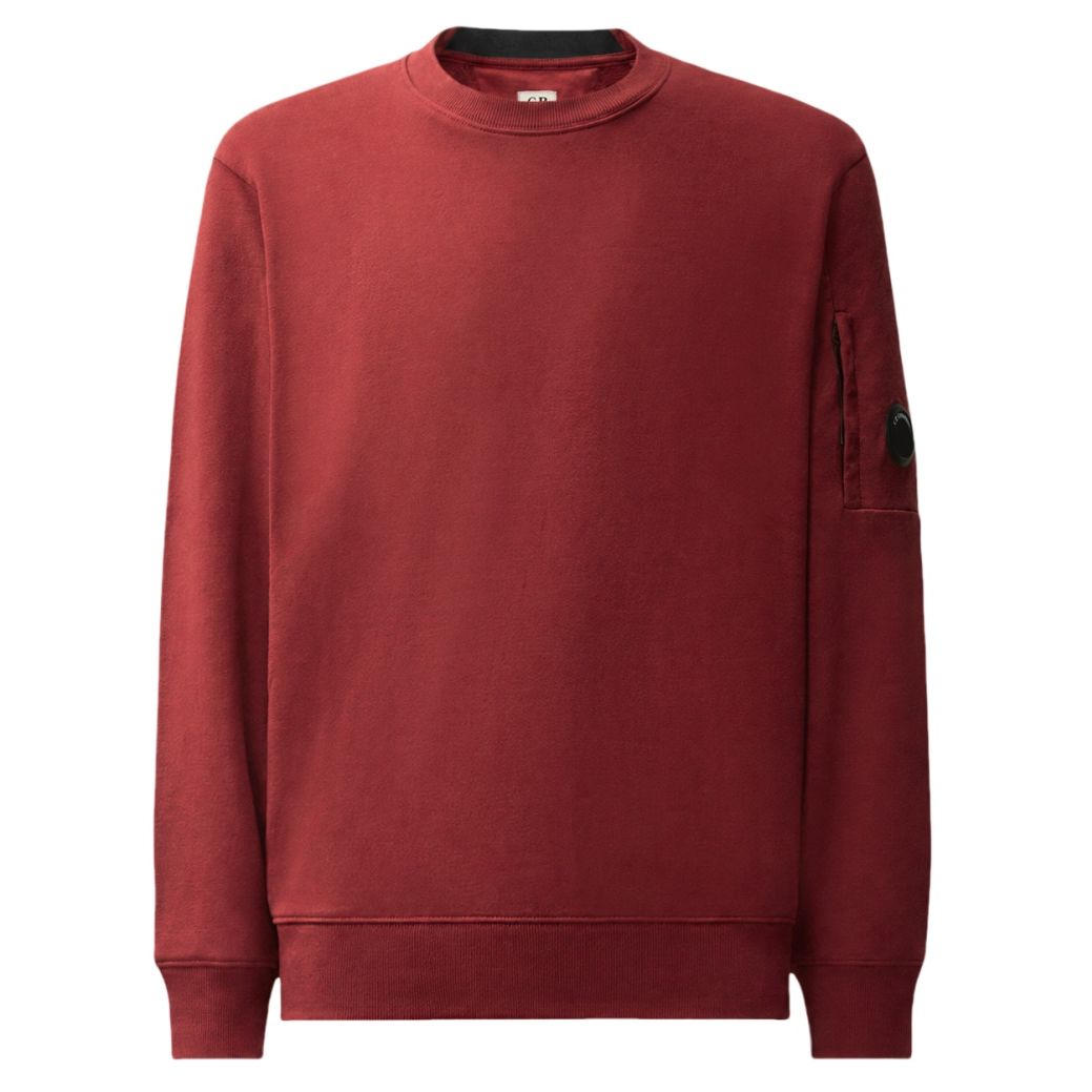 CP Company Diagonal Raised Fleece Lens Sweater Rood