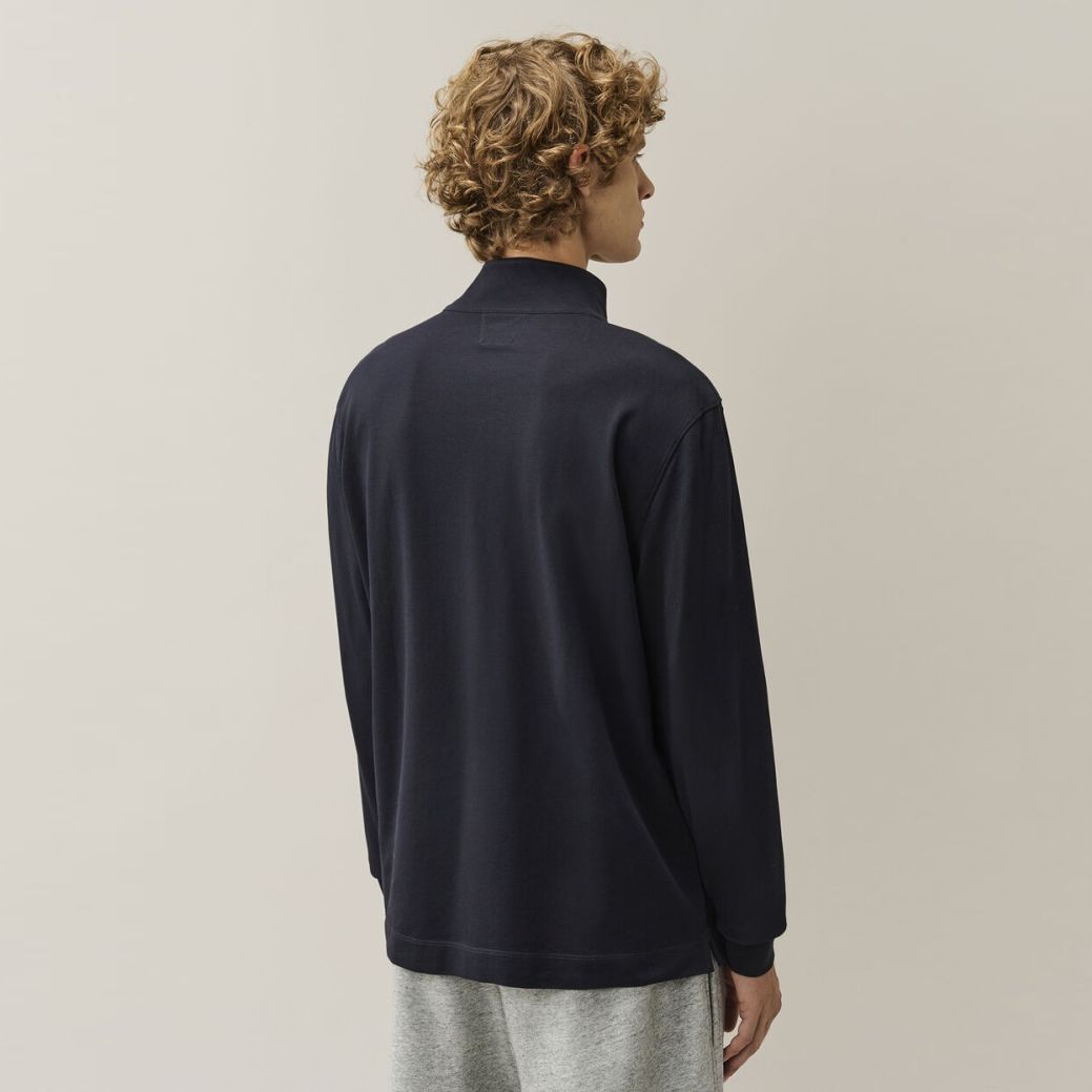 CP Company Stretch Piquet Half Zip Longsleeve Polo Navy