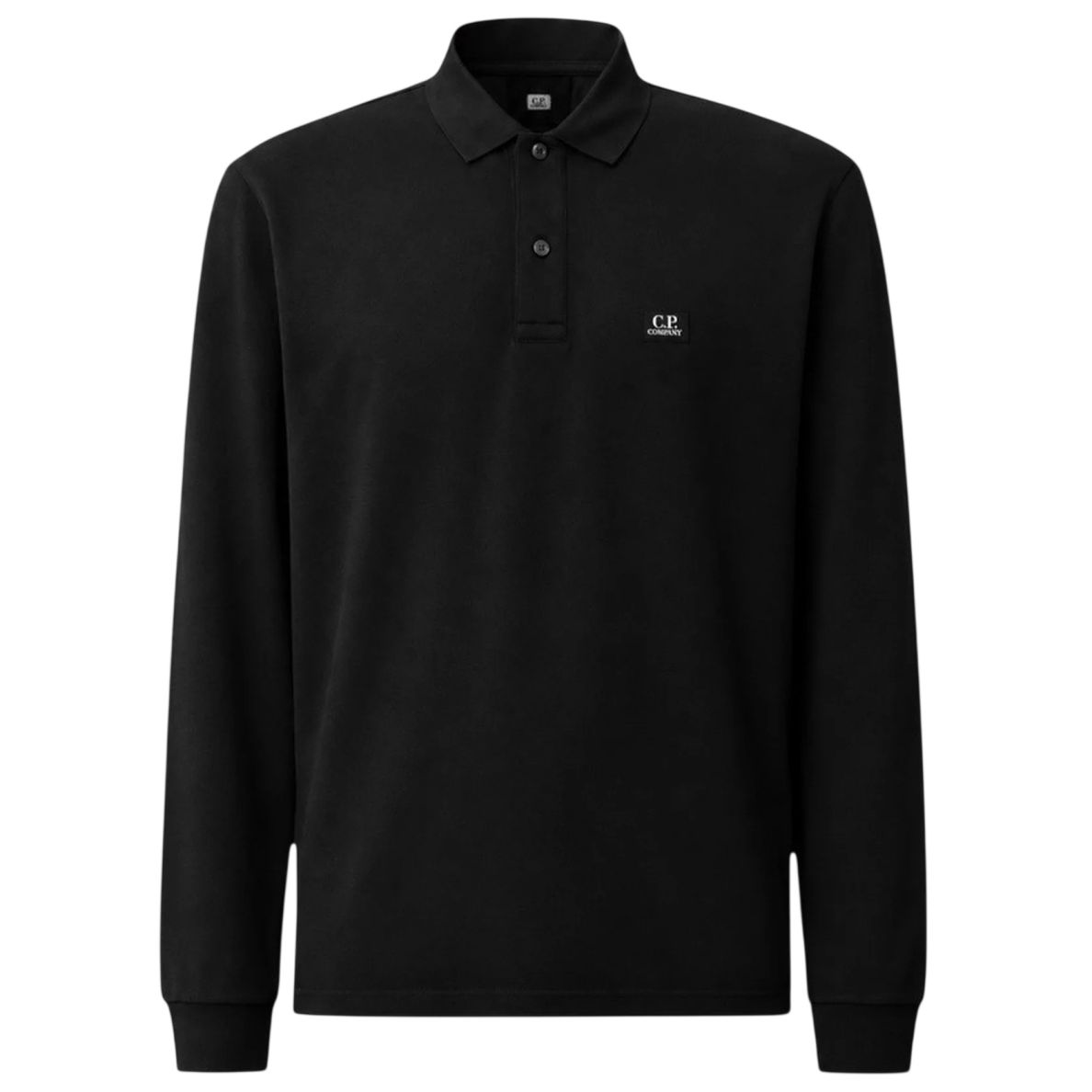 CP Company Stretch Piquet Longsleeve Polo Zwart