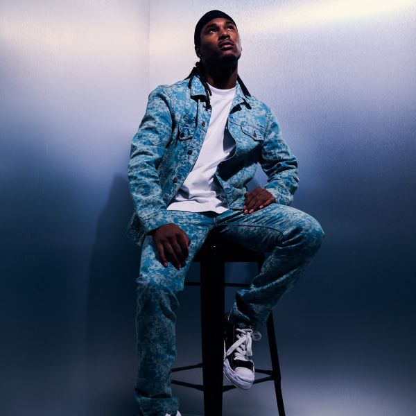 Croyez Jacquard Camo Jeans Licht Blauw