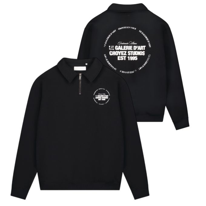 Croyez Le Galerie D'Art Half Zip Sweater Zwart
