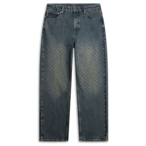 Daily Paper Faded Amba Monogram Jeans Donker Blauw