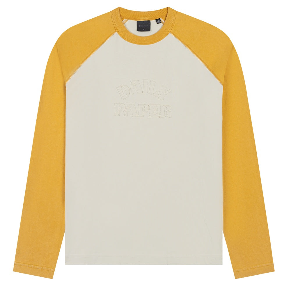 Daily Paper Contrast Raglan Longsleeve T-shirt Off White/Geel