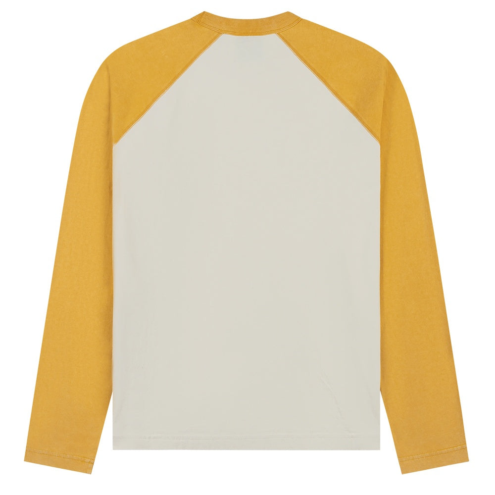 Daily Paper Contrast Raglan Longsleeve T-shirt Off White/Geel