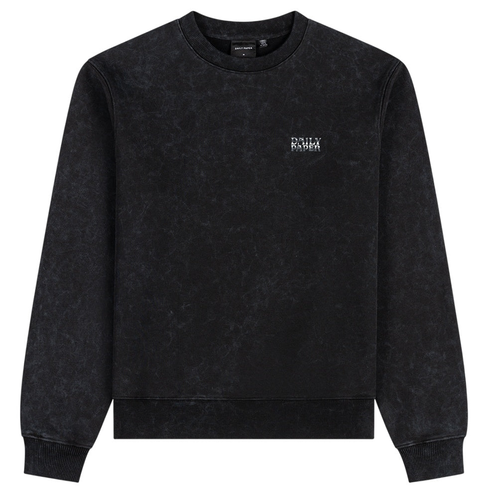 Daily Paper Textured Metallic Shield Sweater Zwart
