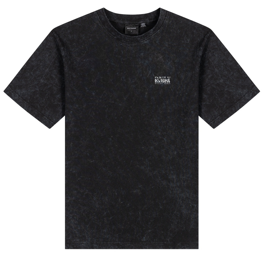 Daily Paper Textured Metallic Shield T-shirt Zwart
