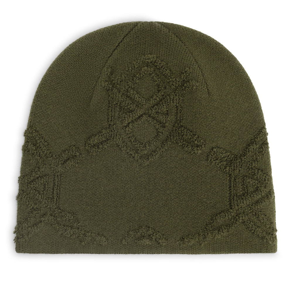 Daily Paper Textured Shield Skull Muts Donker Groen