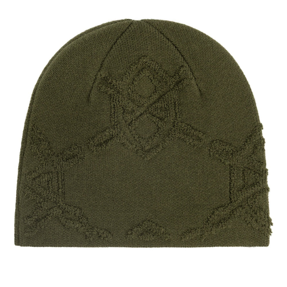 Daily Paper Textured Shield Skull Muts Donker Groen