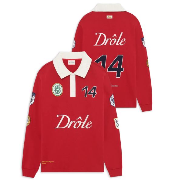 Drôle De Monsieur Racing Longsleeve Polo Rood