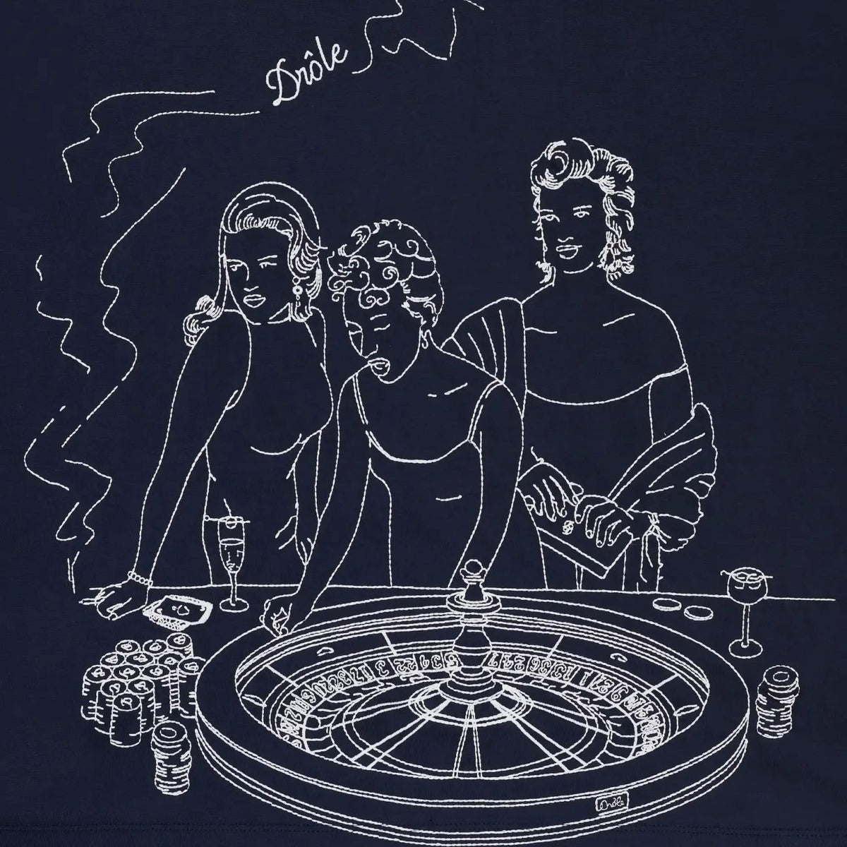 Drôle De Monsieur Casino Scene Longsleeve T-shirt Navy