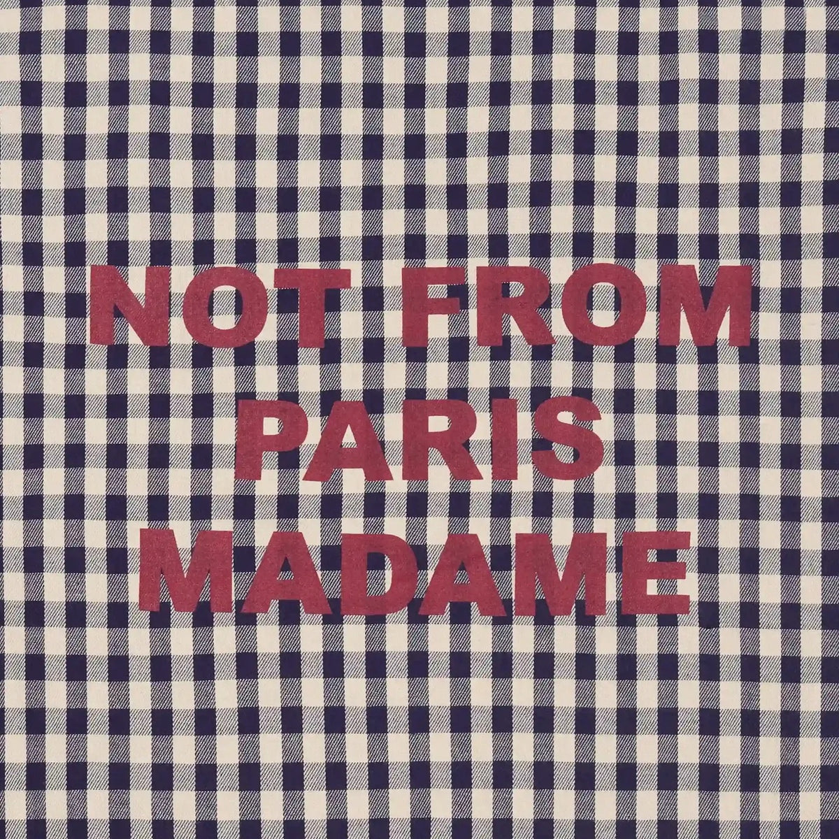 Drôle De Monsieur Checked Slogan Overshirt Beige/Navy