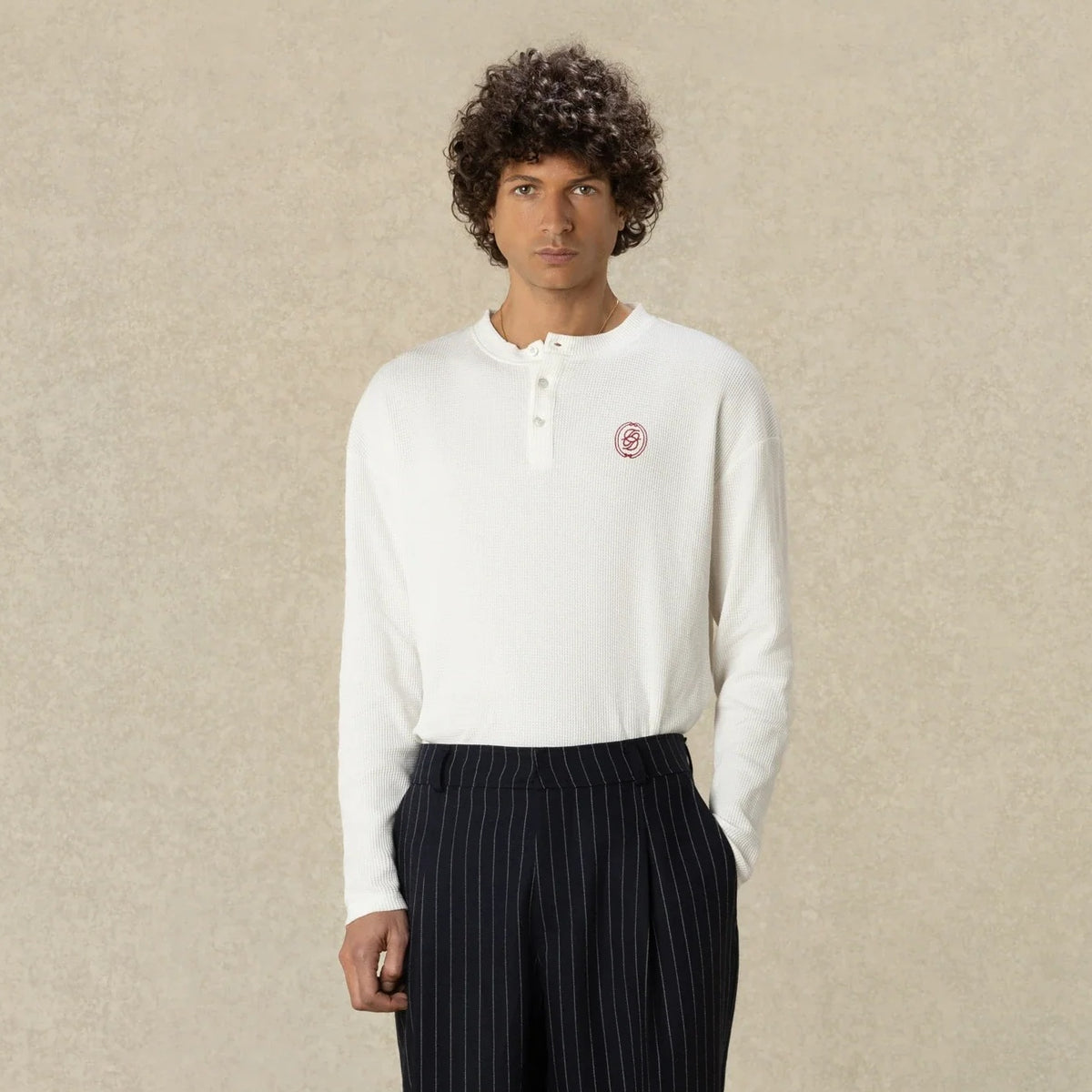 Drôle De Monsieur D Mirror Waffle Longsleeve T-shirt Off White