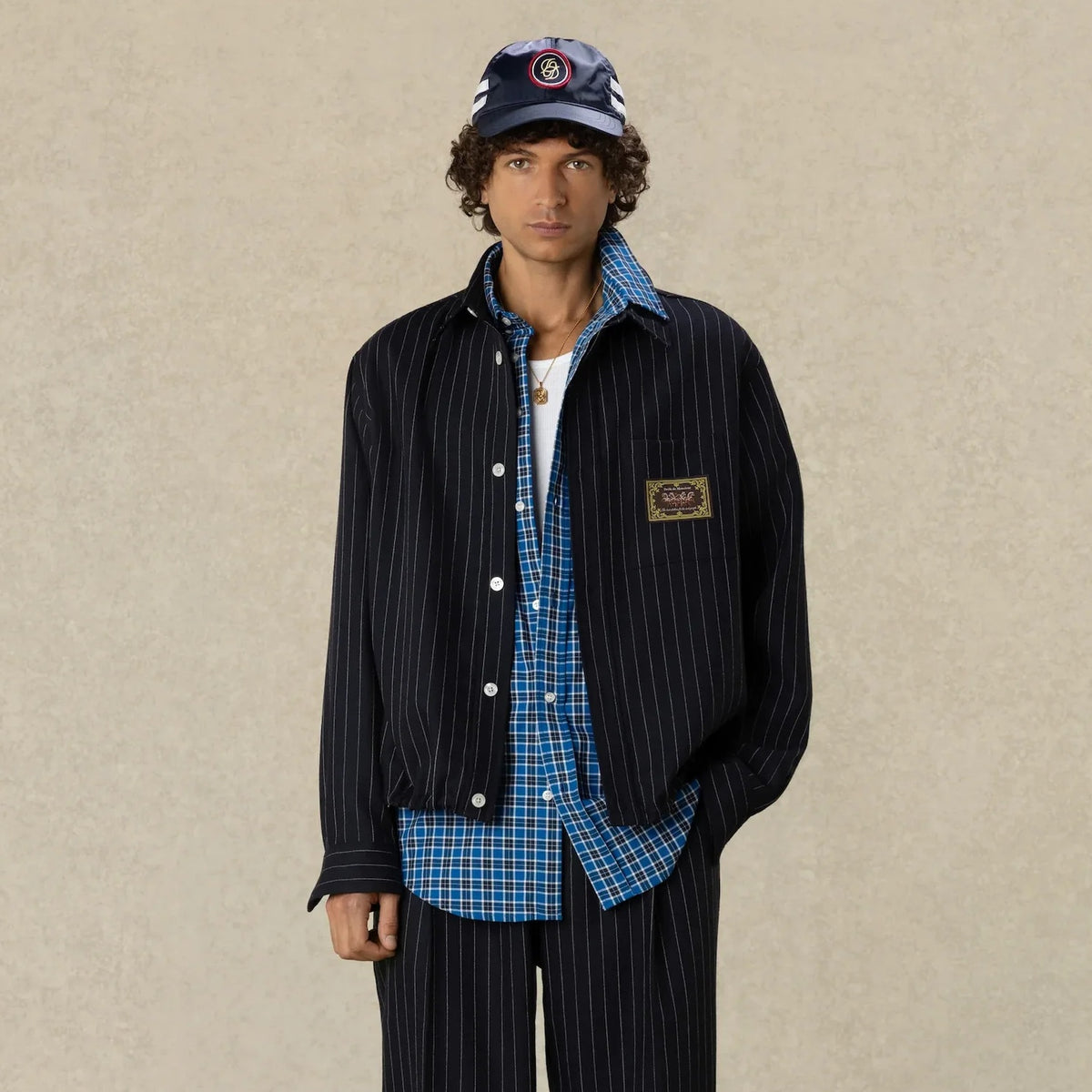 Drôle De Monsieur Elasticated Hem Overhemd Navy