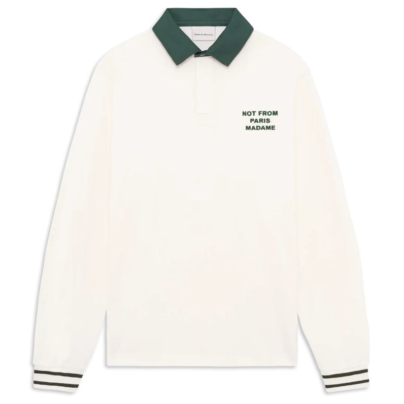 Drôle De Monsieur Slogan Longsleeve Polo Off White