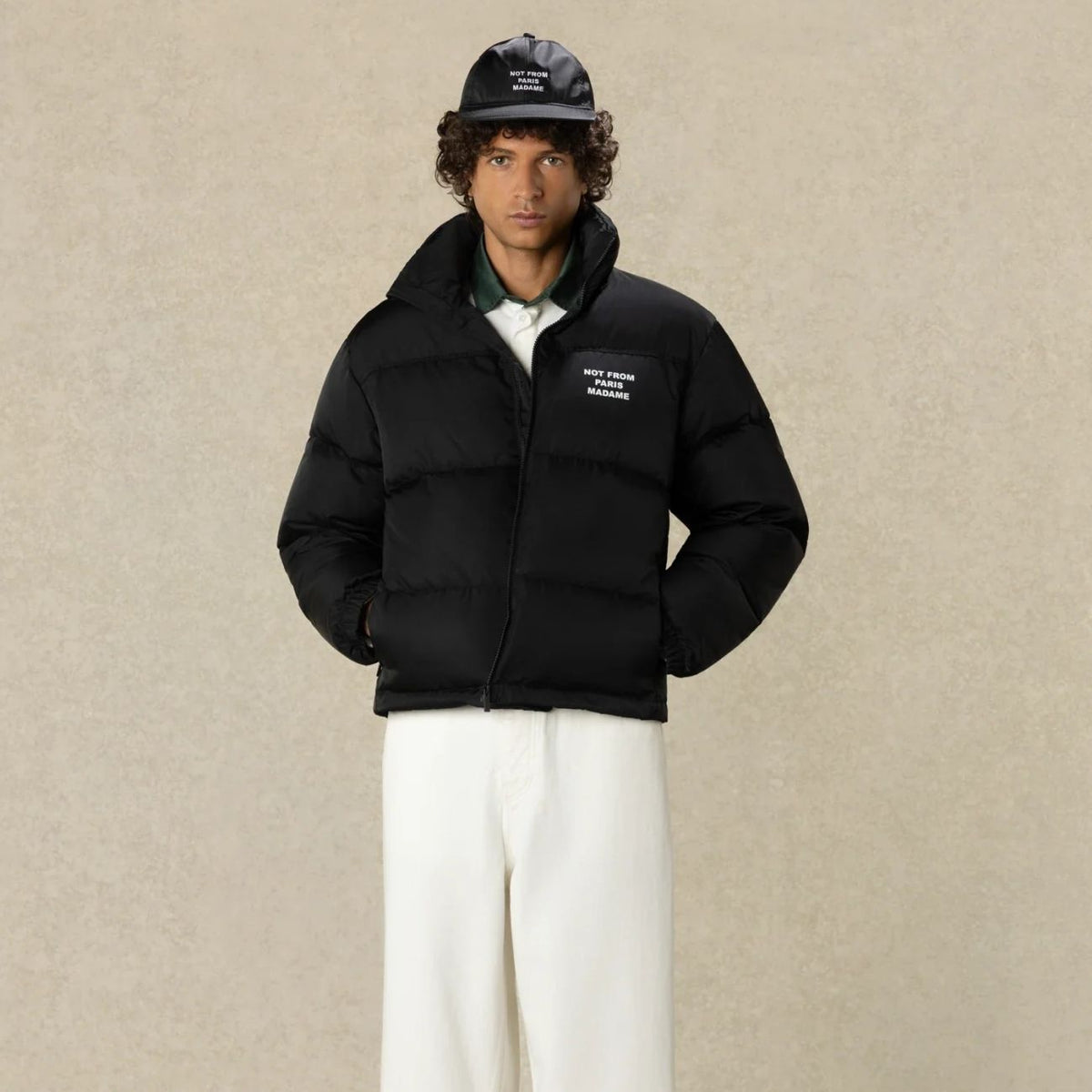 Drôle De Monsieur Slogan Puffer Zwart