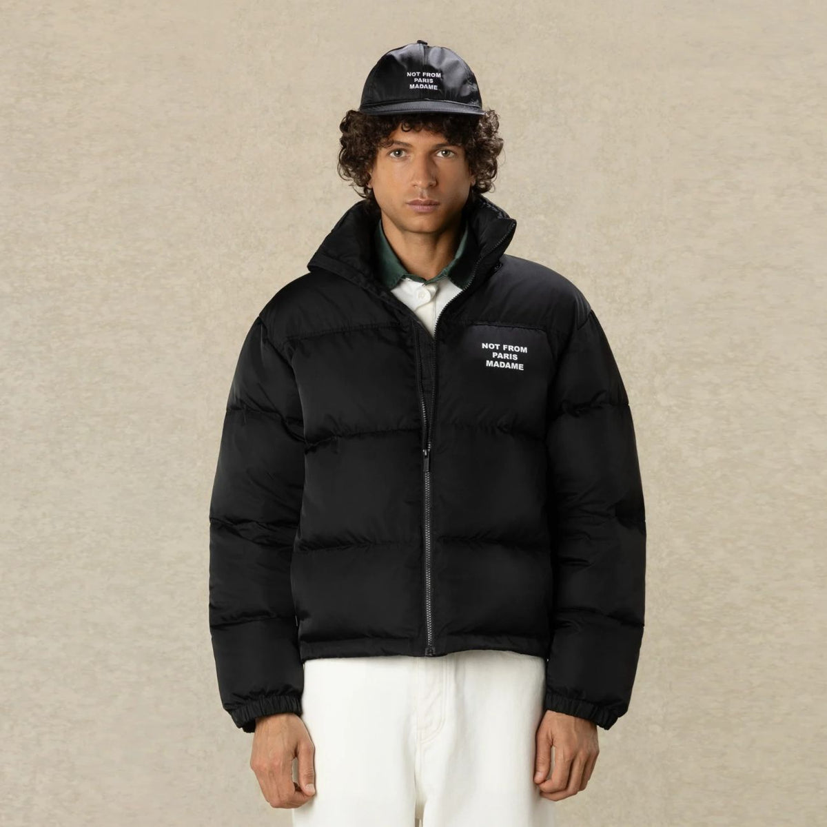 Drôle De Monsieur Slogan Puffer Zwart