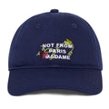 Drôle De Monsieur Vine Embroidered Slogan Cap Navy