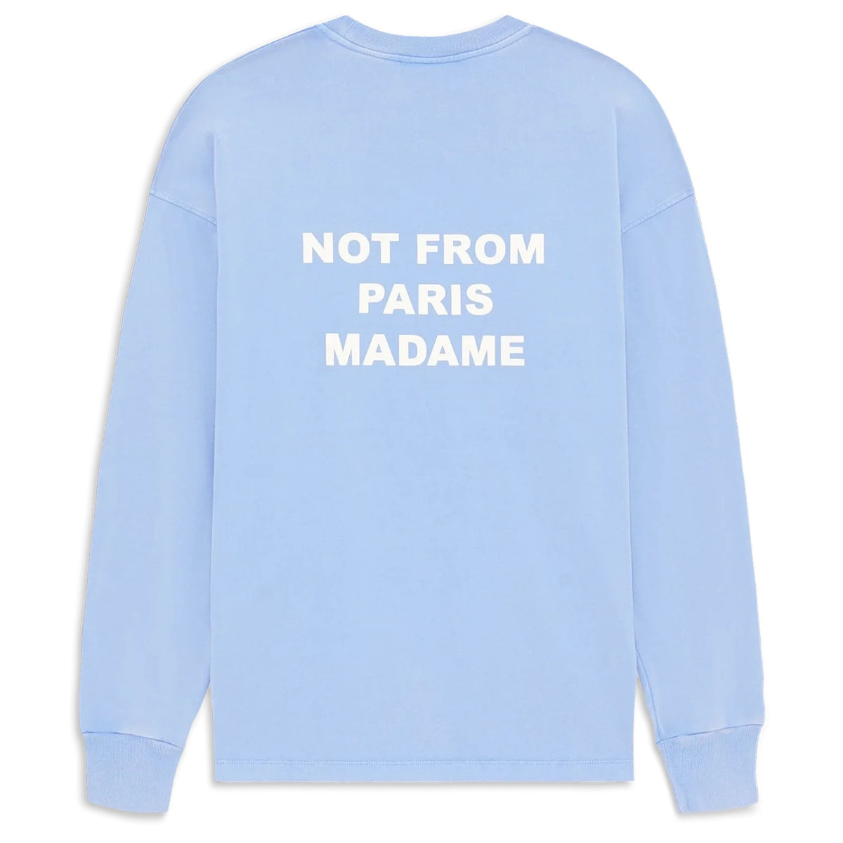 Drôle De Monsieur Washed Slogan Longsleeve T-shirt Licht Blauw