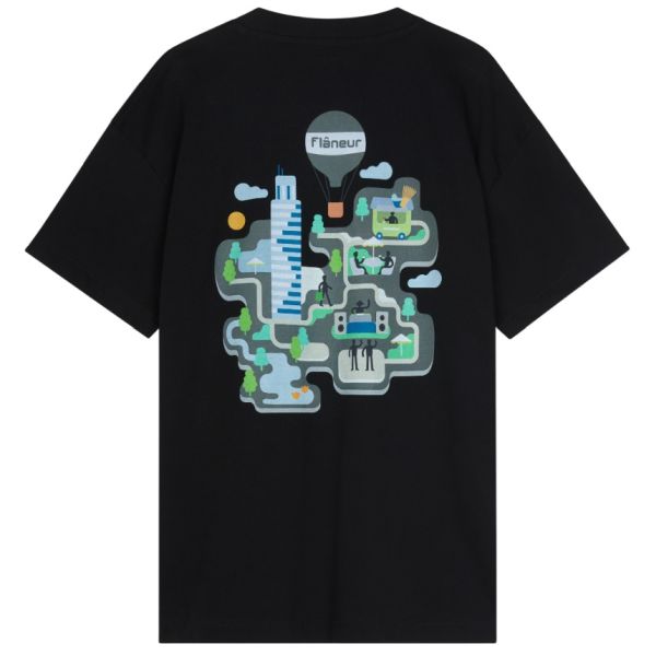 Flâneur Festival Map T-shirt Zwart