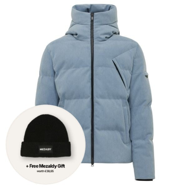 Genti Cross Rib Structured Puffer Blauw