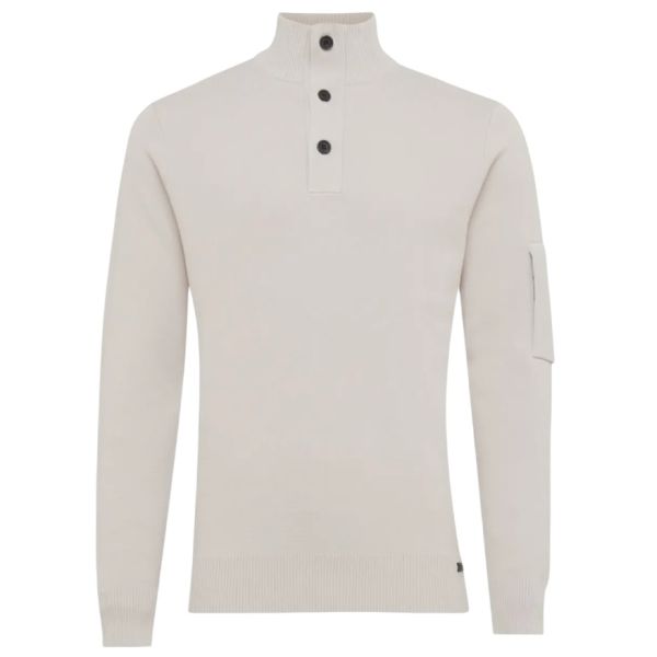 Genti Turtle 3 Buttons Sweater Beige