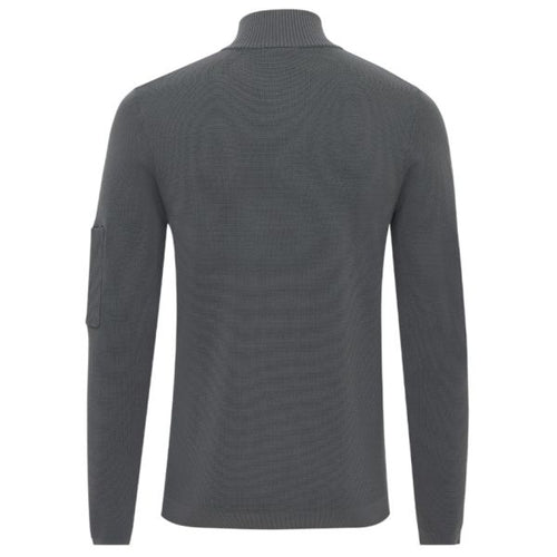 Genti Turtle Zip Sweater Antraciet