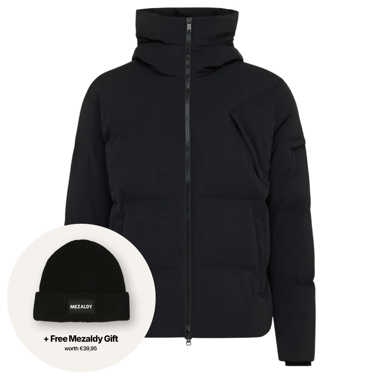 Genti Cross Puffer Zwart