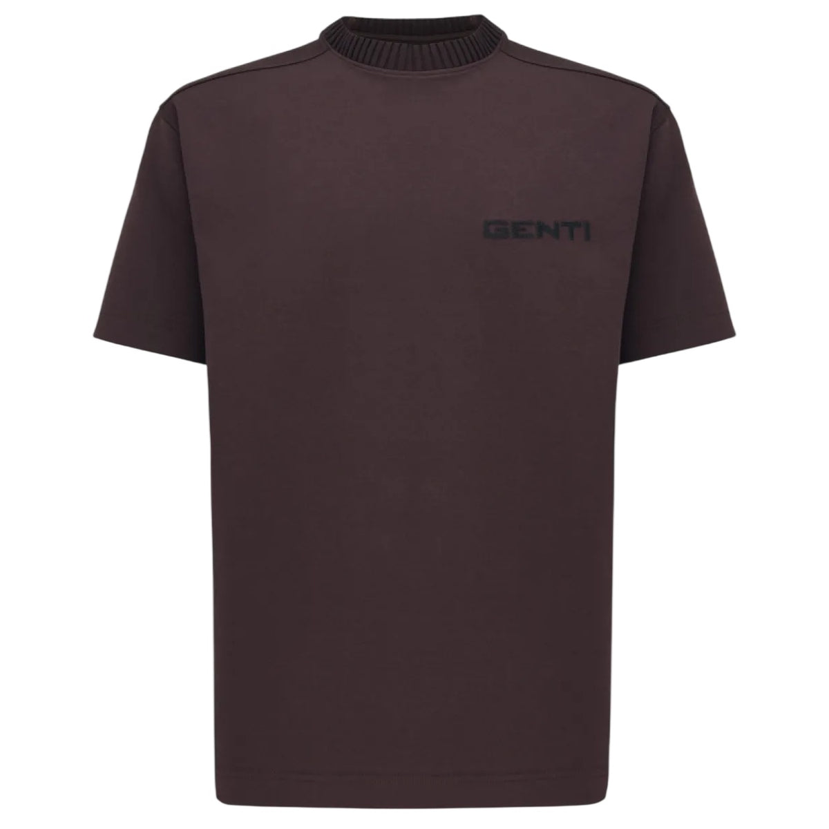 Genti Embroidered Logo T-shirt Bordeaux