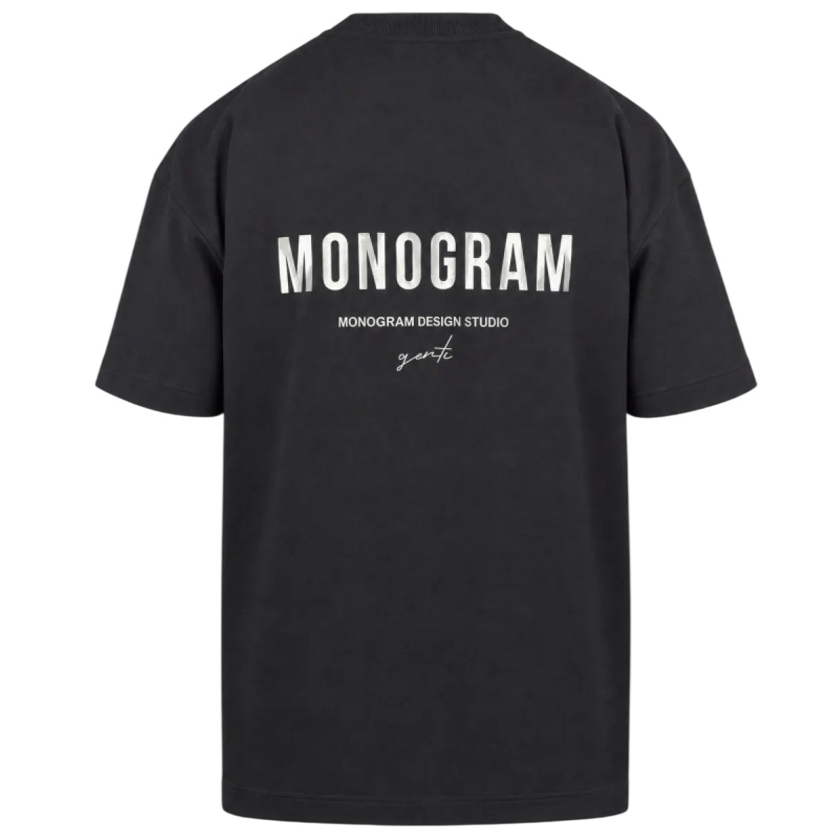 Genti Monogram Chrome T-shirt Zwart