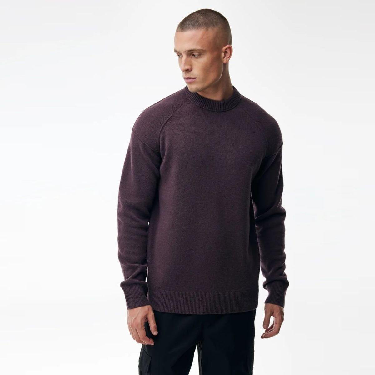 Genti Relaxed Wool Blend Sweater Bordeaux